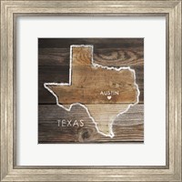 Framed 'Texas Rustic Map' border=