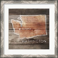 Framed 'Washington Rustic Map' border=