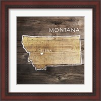 Framed 'Montana Rustic Map' border=