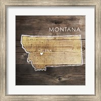 Framed Montana Rustic Map