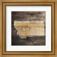 Framed Montana Rustic Map
