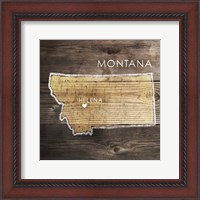 Framed Montana Rustic Map