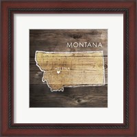 Framed 'Montana Rustic Map' border=