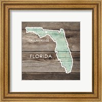 Framed Florida Rustic Map