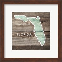 Framed 'Florida Rustic Map' border=