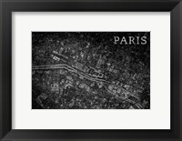 Framed Map Paris Black