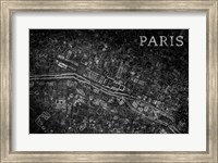 Framed Map Paris Black