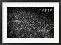 Framed Map Paris Black