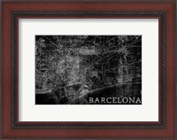 Framed Map Barcelona Black