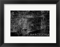 Framed Map Barcelona Black