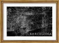 Framed Map Barcelona Black