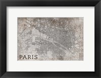 Framed Map Paris White