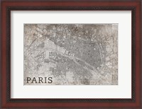 Framed Map Paris White
