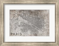 Framed Map Paris White