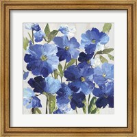 Framed Cobalt Poppies I