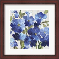 Framed Cobalt Poppies I