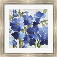 Framed Cobalt Poppies I