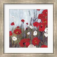 Framed 'Passion Poppies II' border=