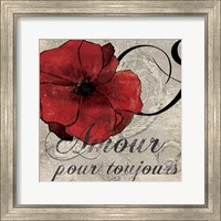 Framed 'Amour Toujours' border=