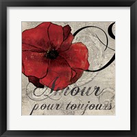 Framed 'Amour Toujours' border=