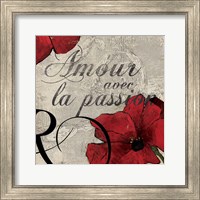 Framed 'Amour Passion' border=