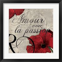 Framed 'Amour Passion' border=