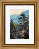 Framed Pine on Blue