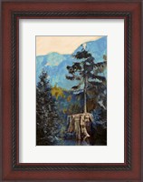 Framed Pine on Blue