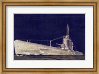 Framed Blueprint Submarine II