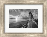 Framed Samish Bay Sunset I BW with border