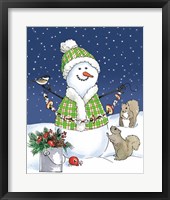 Lodge Snowmen I Framed Print