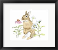 Wildflower Bunnies IV Crop Framed Print