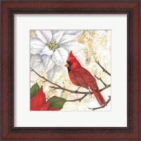 Framed 'Winter Birds Cardinal' border=