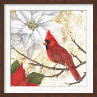 Framed Winter Birds Cardinal