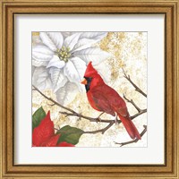 Framed Winter Birds Cardinal