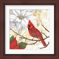 Framed 'Winter Birds Cardinal' border=