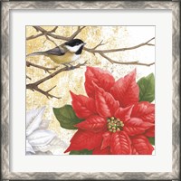 Framed Winter Birds Chicadee Collage