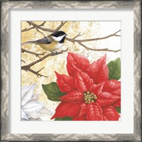 Framed 'Winter Birds Chicadee Collage' border=