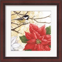 Framed Winter Birds Chicadee Collage