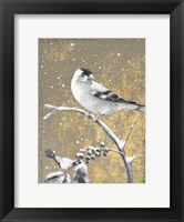 Framed Winter Birds Goldfinch Neutral