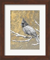 Framed Winter Birds Cardinal Neutral