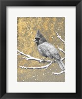 Framed Winter Birds Cardinal Neutral