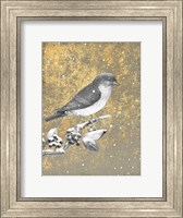 Framed Winter Birds Bluebird Neutral