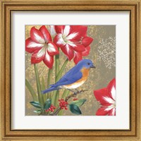 Framed Winter Birds Bluebird