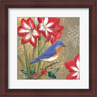 Framed Winter Birds Bluebird