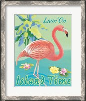 Framed Island Time Flamingo II