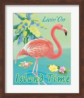 Framed Island Time Flamingo II