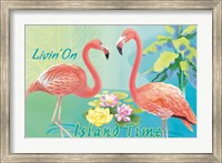 Framed Island Time Flamingo I