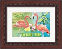 Framed Island Time Flamingo I Bright