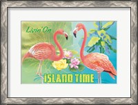 Framed Island Time Flamingo I Bright